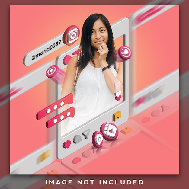 3d render feed for instagram promotion design