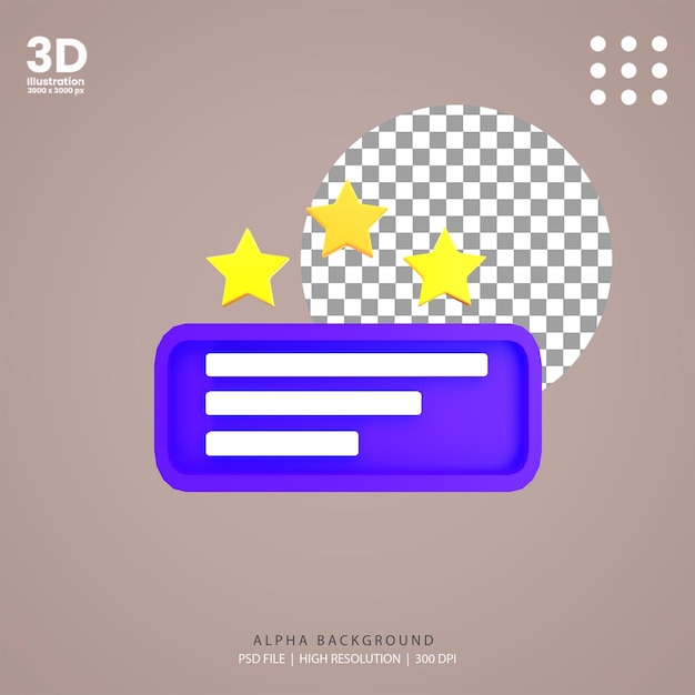 PSD 3d render feedback fullstars illustration