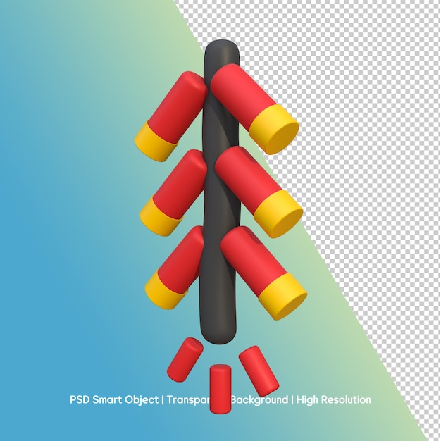 3d render of festive firecrackers for celebration