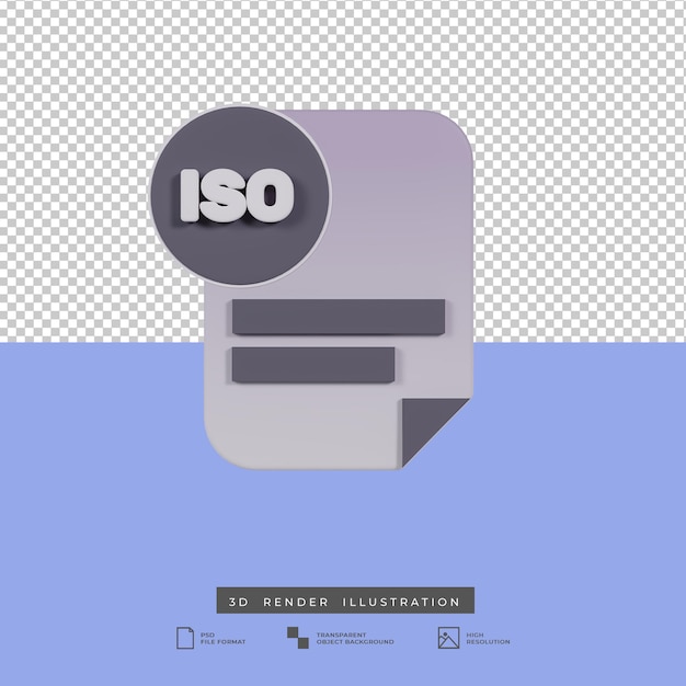 3dレンダリングファイルisoフォーマットアイコン