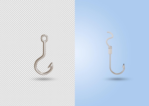 PSD 3d render fishing hook icon