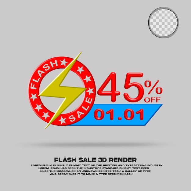 PSD 3d render flash sale 01.01 psd