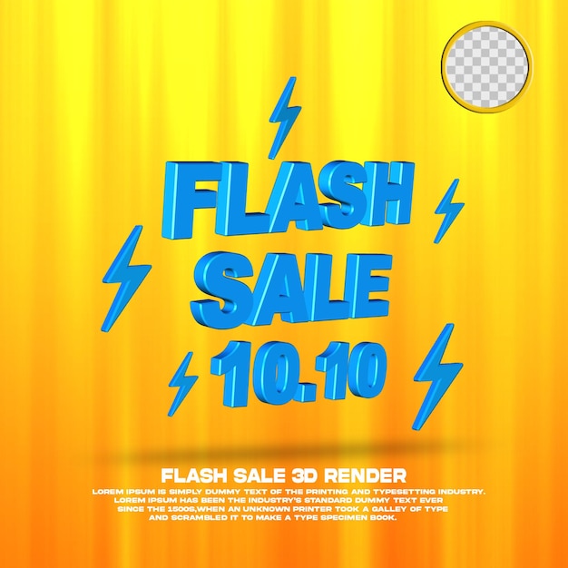 PSD 3d render flash sale 10.10 psd