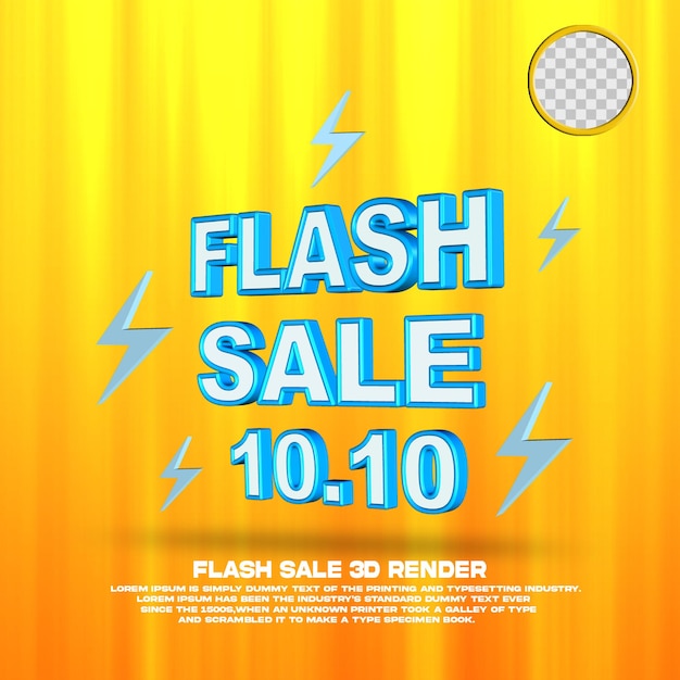 3D render flash sale 10.10 psd