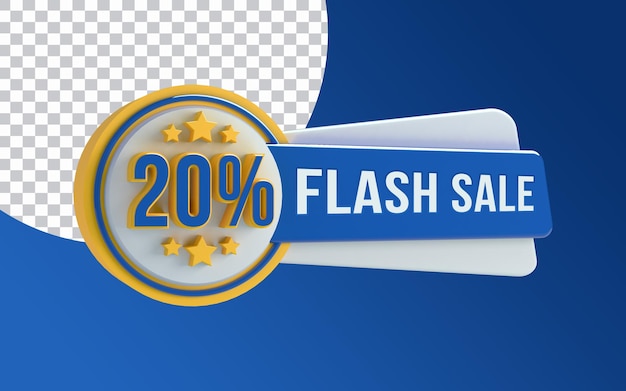 PSD 3d render flash sale baner rabat