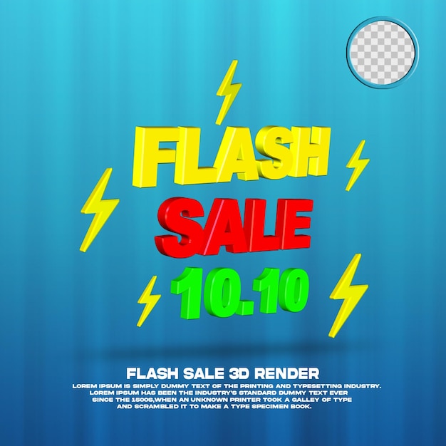 PSD 3d render flash-verkoop 10.10 psd