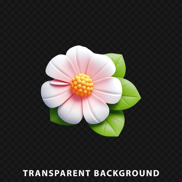 PSD 3d-рендер цветок изолирован на прозрачном фоне