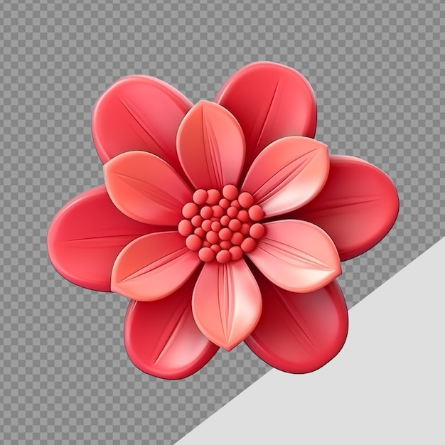 PSD 3d render flower png isolated on transparent background