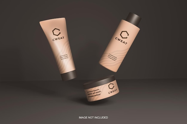 3d render fly mockup cosmetico di lusso