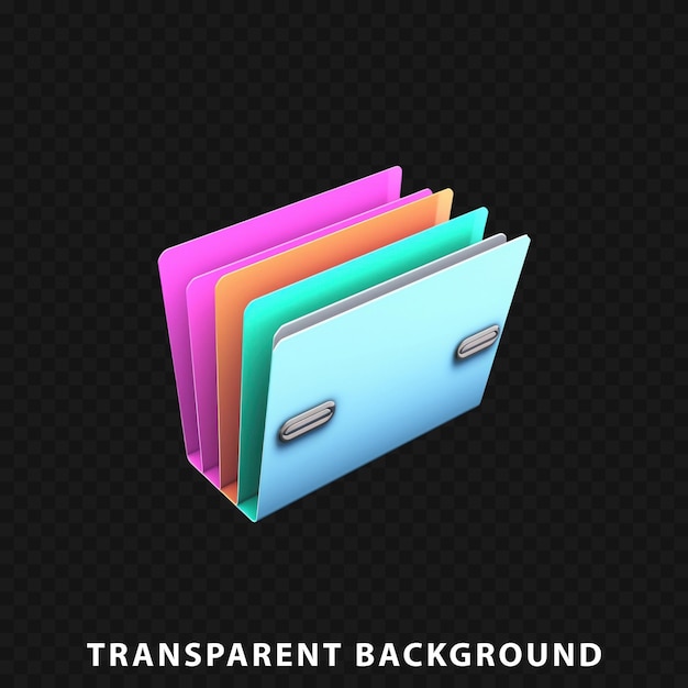 PSD 3d-папка рендеринга изолирована на прозрачном фоне
