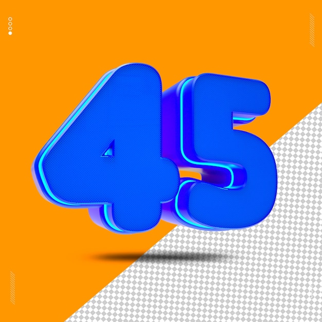 PSD 3d render font blue