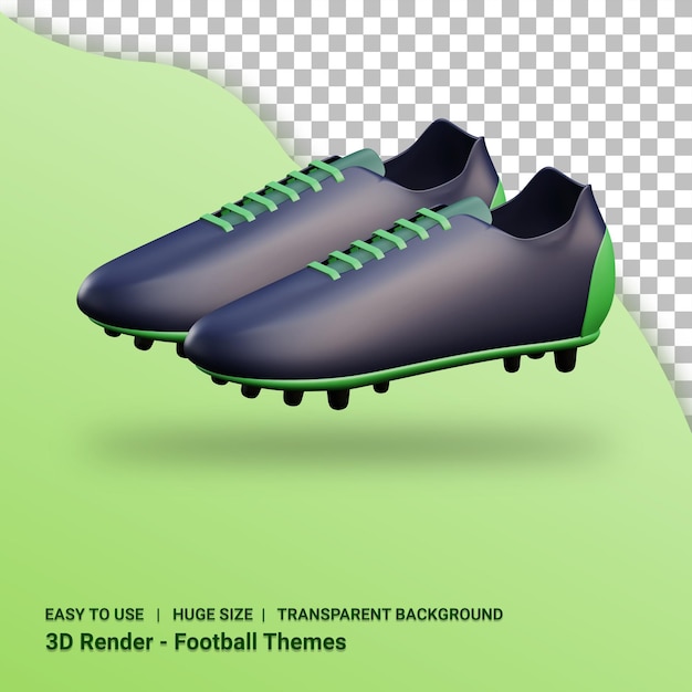 背景が透明な 3 d レンダリング サッカー シューズ イラスト