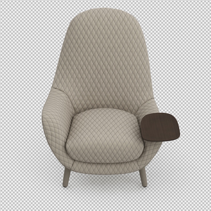 PSD 3d render fotel izometryczny