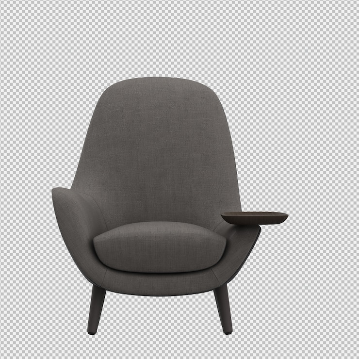PSD 3d render fotel izometryczny