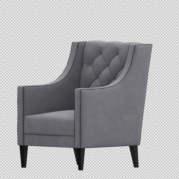 3d render fotel izometryczny