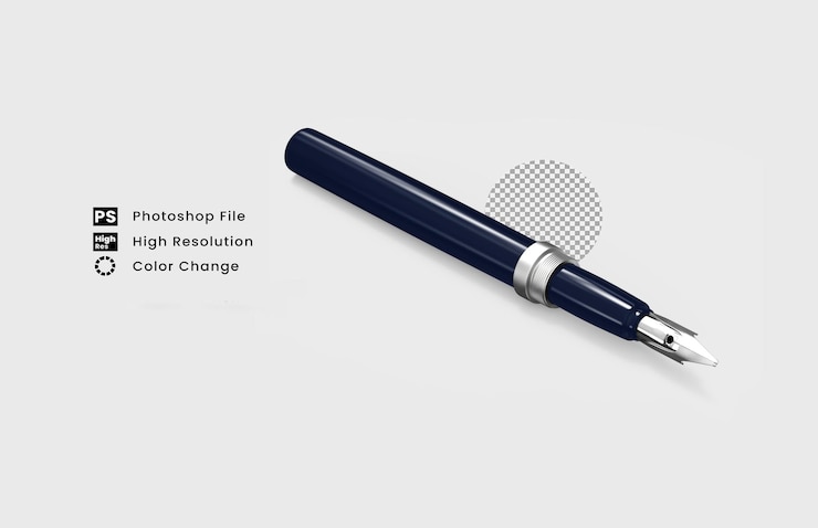 PSD 3d render fountain pen