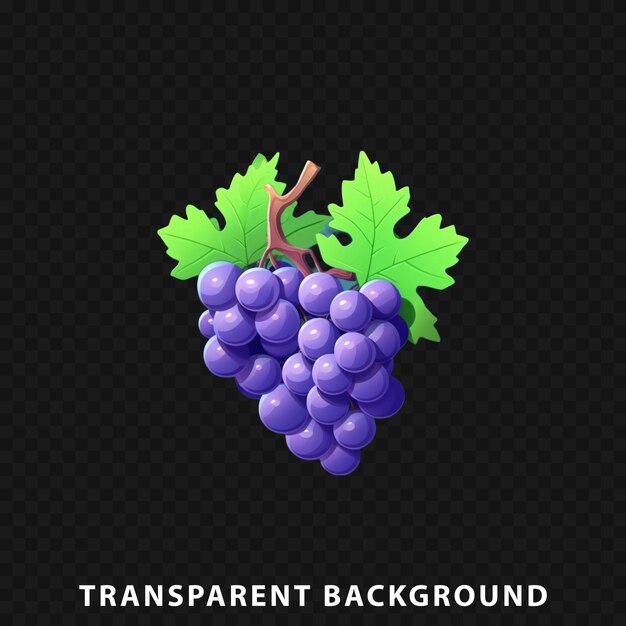 PSD 3d render fresh grapes isolated on transparent background