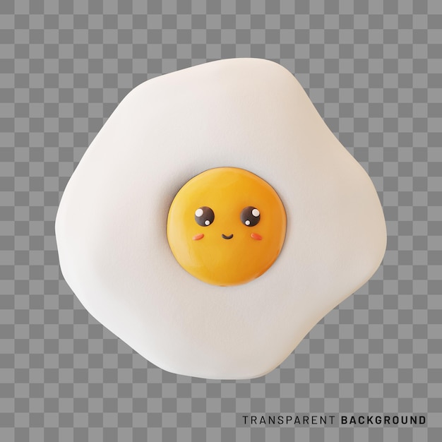 PSD 3d render of a fried egg