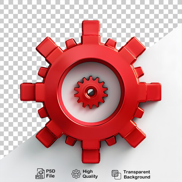 PSD 3d render gear icon isolated on transparent background