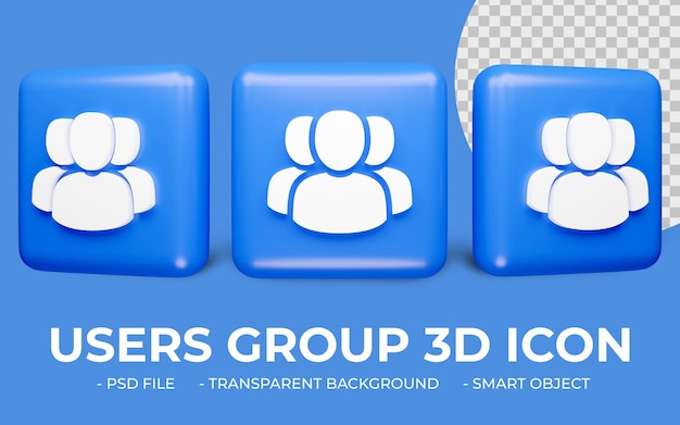 3d render gebruikers groep pictogram ontwerp
