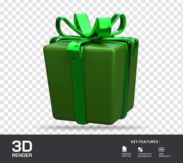Изолированная иконка подарочной коробки 3d визуализации подходит для электронной коммерции или промо-иллюстрации для покупок