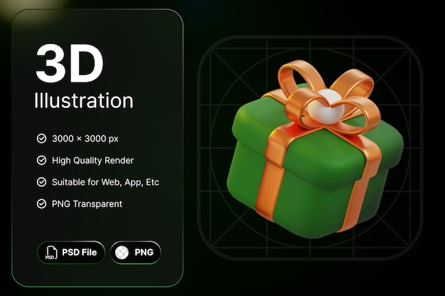 3D Render Gift Box Ramadan Concept Modern Design