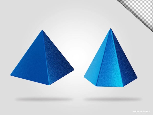 3d render glitter geometrische vormen objecten geïsoleerd