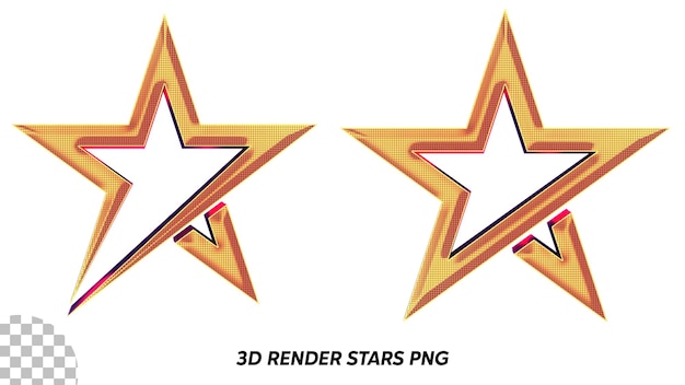 PSD 3d render glowing gold star