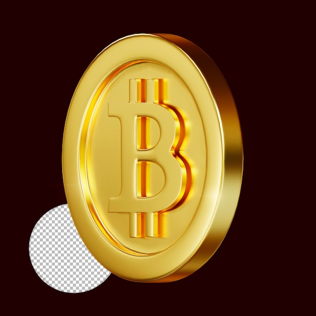 3d render gold coin bitcoin