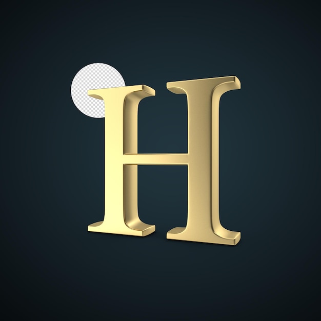 PSD 3d render gold h