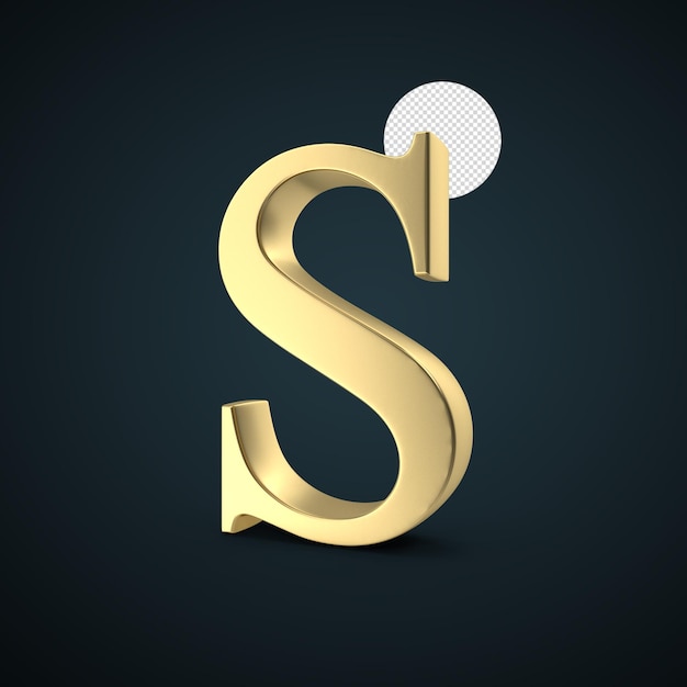 3d render gold S