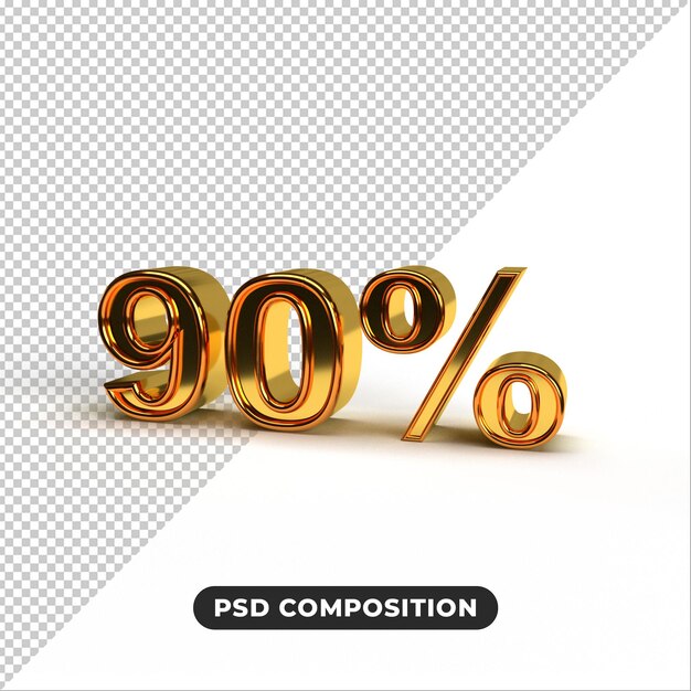 3d rende il testo in oro con uno sconto del 90%.