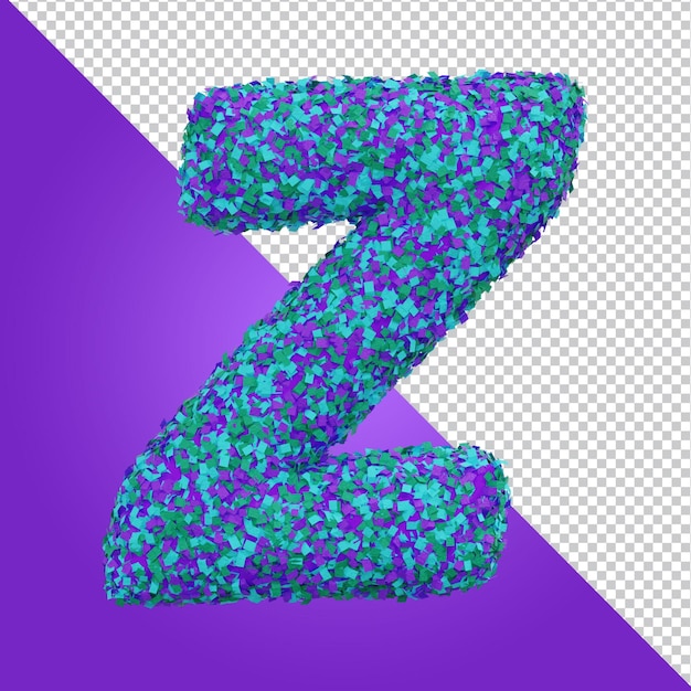 PSD 3d render of golden alphabet letter z balloon style