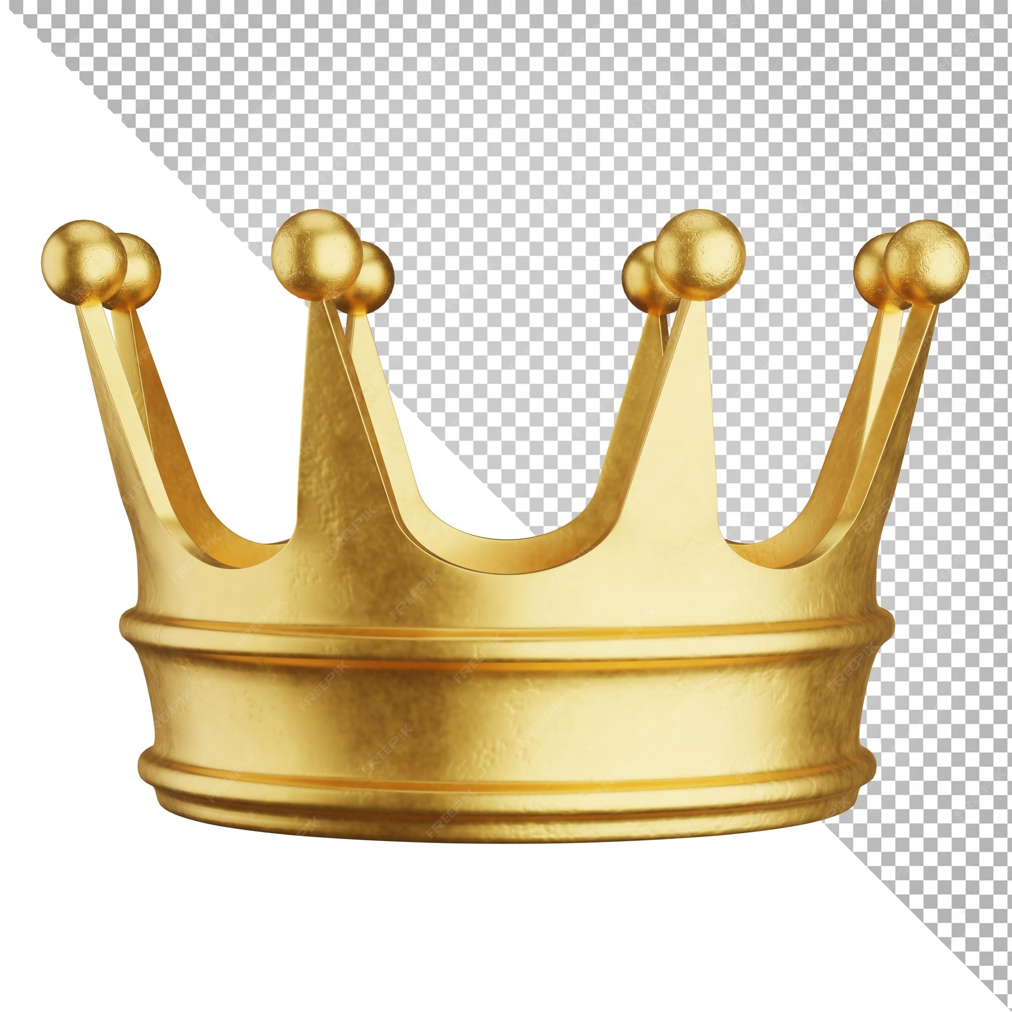 Premium PSD | 3d render of golden crown isolated on transparent background