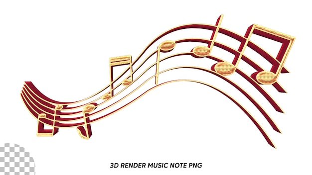 Rendering 3d di note musicali dorate