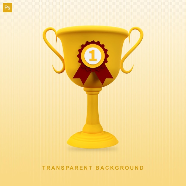 3d render golden trophy isolated