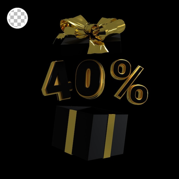 3D render goud 40 procent