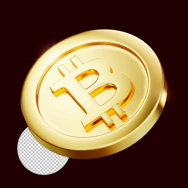 3D render gouden munt bitcoin