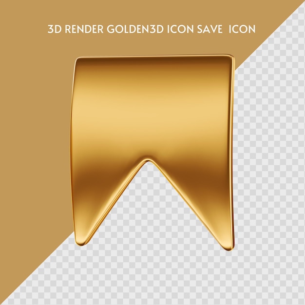 PSD 3d render gouden pictogram opslaan instagram