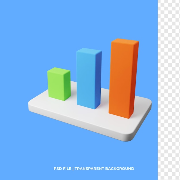 3D render grafiek icoon iillustration