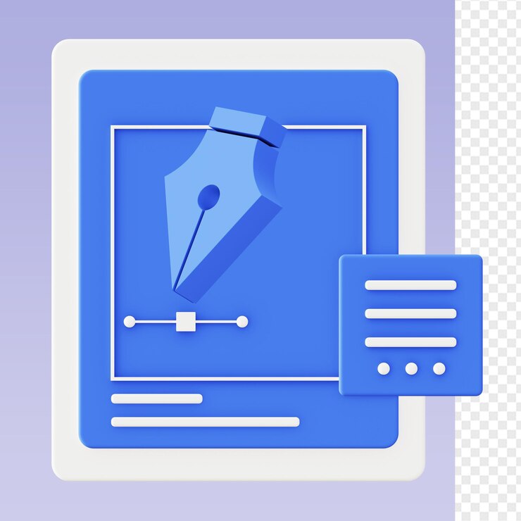 PSD 3d 渲染图形设计笔工具图标模板为 ui ux 网络移动应用程序社交媒体设计