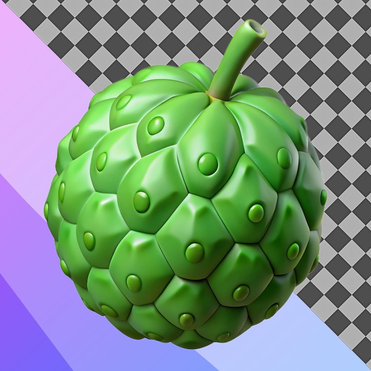 PSD 3d render green fruit illustration