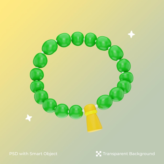 3d render of green tasbih