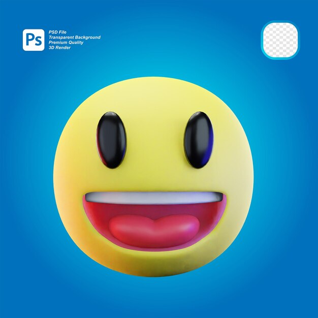 Rendering 3d emoji con faccia sorridente illustrazione 3d