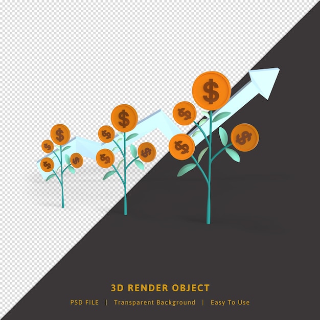 PSD 3dレンダリングはコインプラントとのビジネスを成長させます