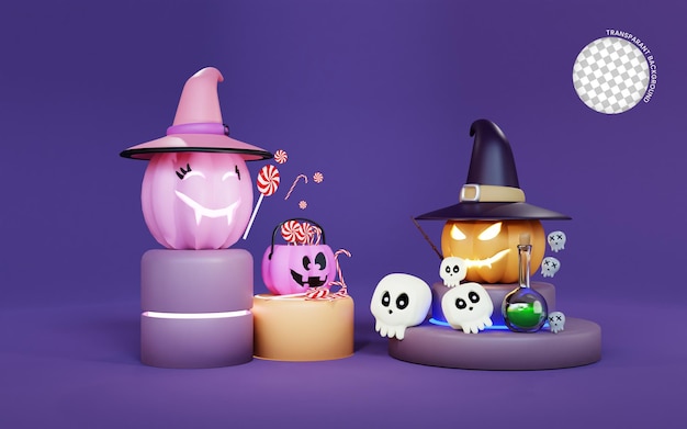 PSD 3d rendono l'illustrazione di halloween