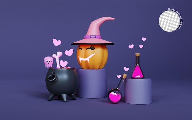 PSD 3d rendono l'illustrazione di halloween