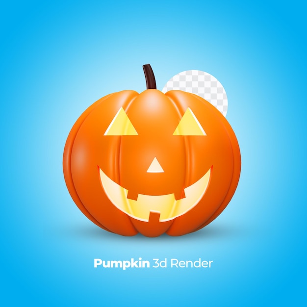PSD 3d render halloween pumpkin