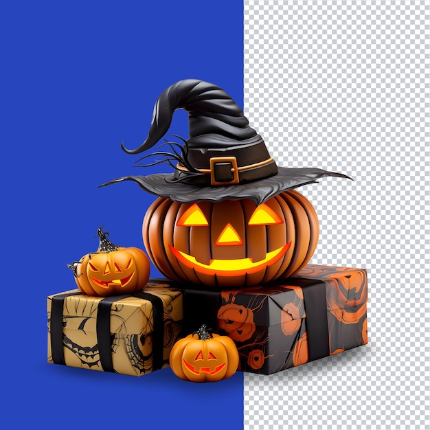 3D render halloween transparent