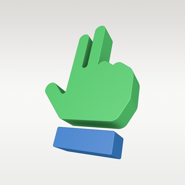 3D Render Hand Gesture Icon - Symbol